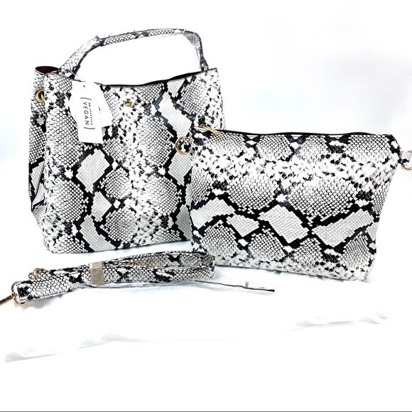 Python Snake Skin 2-in-1 Shoulder Bag - Picture 1 of 11
